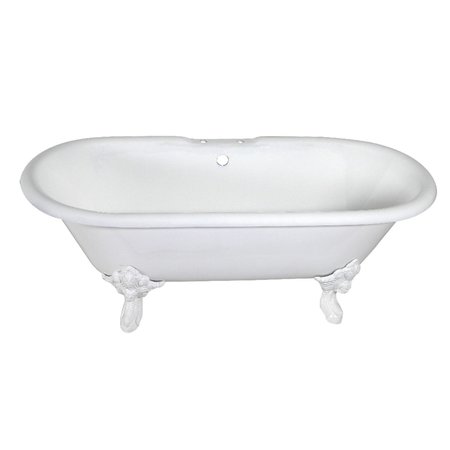 Aqua Eden Clawfoot Bathtubs, 72 L, 31.88 W, White, Cast Iron VCT7DE7232NLW